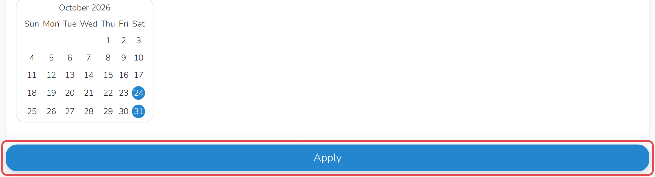 The bottom of the application, with the Apply button